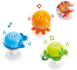 Hape Set de zornaitoare cu ventuza Hape | Trei animale cu elemente de inel de dentitie, broasca testoasa, caracatita si balena | Jucarii educationale de la 0 luni (E0330)
