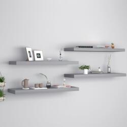  4 db szürke mdf fali polc 80 x 23, 5 x 3, 8 cm