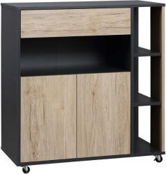 Homcom konyhai szekrény, fa/sötétszürke 80x39x86, 5 cm