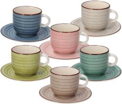 Tognana URBAN PASTEL teáscsészekészlet csészealjjal, többszínű, 6 db, 220 ml (LS18502M228)