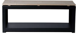  Kerti Pad Tűzifa Tárolóval - Fém és Fa - 180cm