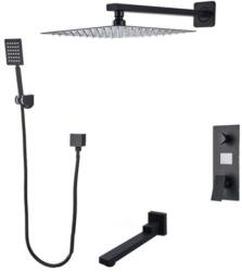  Zuhanycsap szett, Blackswan, M73.22 típus, matt fekete modell, 25x25 cm