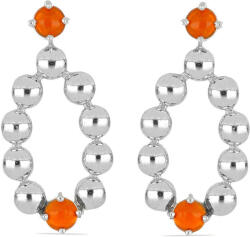  Tűzopál Ezüst Fülbevaló - Narancs - 0.68 Karát