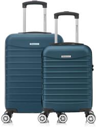 Quasar & Co Kabinbőrönd szett repülőre, kézipoggyász 55x36x20 cm és 40x30x20 cm, LINE modell Quasar & Co. ®, ABS 2.8 mm, lopásgátló cipzár, számzár, teleszkópos fogantyú, 4 dupla csendes kerék 360°, 10 kg-ig, rep