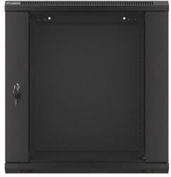 Lanberg 19" Fali Rack Szekrény - 12U, Üvegajtós, 600x450x640mm, Fekete