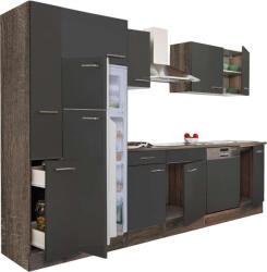Leziter Yorki Konyhabútor - 300cm - Tölgy/Antracit (L310YAN-FF)