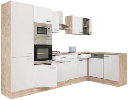 Leziter Yorki 340 sarok konyhablokk sonoma tölgy korpusz, selyemfényű fehér fronttal polcos szekrénnyel (LS340STFH-PSZ)