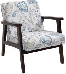 Homcom kárpitozott fafotel széke fa és szövet karfákkal