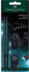 Faber-Castell Sparkle Midnight 4 db-os fekete/óceánkék B háromszögletű grafitceruza szett (FC118295) - officedepot