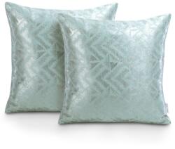 AmeliaHome Díszpárnahuzat NAVIA mentazöld nyomott blackout suede shine 45x45 ameliahome