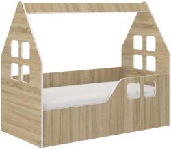 Wooden Toys Pătuț pentru copii Hangulatos Házikó SONOMA 140x70cm - cu saltea cadou - partea dreaptă
