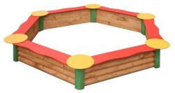Komforttéka Hatszögletű fa homokozó gyerekeknek 150 cm