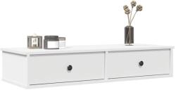  Fehér szerelt fa falipolc fiókokkal 100 x 36 x 19 cm