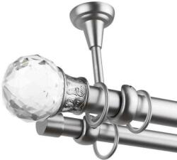  Odeon Dupla Függönyrúd - Fém, Ezüst - 360 cm