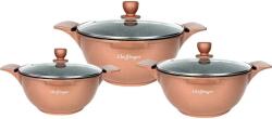 Cheffinger 3 db-os Edénykészlet fedővel CF-LC01-COP, márvány bevonat, 20-24-28cm/2L-3.5L-5.7L, tapadásmentes