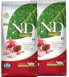 N&D N& D Cat Prime csirke & gránátalma Adult ivartalanított 2x5kg