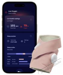 Owlet Dream Sock okos zokni 0-18 hónapig - Rózsaszín - digitalko