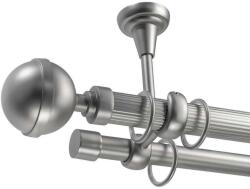  Odiseu Dupla Függönyrúd - Mennyezeti - 400 cm - Ezüst