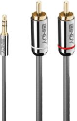 Lindy Кабел Lindy LNY-35336, от 3.5mm жак(м) към 2x RCA чинч(m), 5m, сив (LNY-35336)