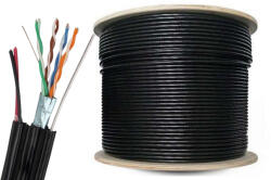 Safer Cablu FTP, Cat5e, ecranat, alimentare 2x0.75mm, cupru, sufa de sustinere, FTPCUCAT5Q5SUFA+POWER (FTPCUCAT5Q5SUFA+POWER)