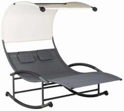 ModernHOME kétszemélyes kerti Nyugágy tetővel - szürke-fehér (PL301)