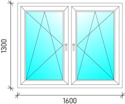 160×130 Tokosztott nyb/nyb műanyag ablak