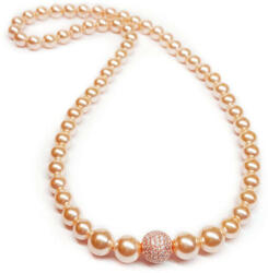 Swarovski - Gyöngy Nyaklánc - Barackszín - 50cm