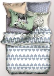  Ágynemű BASIC szürke nyomott motívum geometrikus 155x220_80x80*1 DecoKing