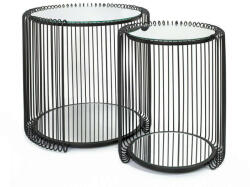 KARE Design Wire Double II Dohányzóasztal Szett - Fekete (KHM-87441)