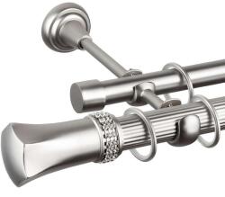  Pluto Dupla Függönyrúd - Fém - Ezüst - 360 cm