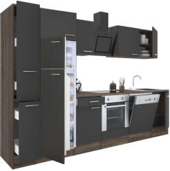 Leziter Yorki Konyhabútor - 310 cm - Tölgy/Antracit (L310YAN-SUT-FF)