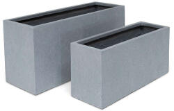  Atlanta Kompozit Balkonláda Szett - Szürke - 74, 5x25x35 & 95x32x44 cm (112110)