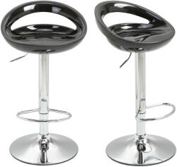 Homcom 2 bárszék, fém és ABS, 360 ° -os elforgatás, állítható magasság, csúszásgátló alap, fekete / ezüst