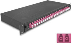 Delock 19 optikai szál összekötő doboz 24 x LC Duplex OM4 1U kompletten összeszerelve - pepita