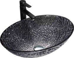 Mexen Goa Üveg Mosdó - Fekete - 50x36 cm (5907709159099)