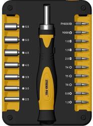 Strend Pro Bit és dugókulcs készlet Strend Pro WT536, 18 részes, csavarhúzóval