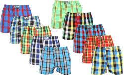 Styx 10PACK férfi bő szárú boxeralsók Styx klasszikus gumipánt többszínű (10A111234567890) M - pepita