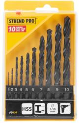 Strend Pro Fúrókészlet Strend Pro FD126, 10 részes, 1-10 mm, HSS, fémhez