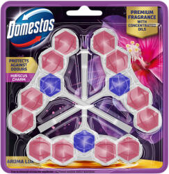 Domestos Aroma Lux WC frissítő blokk Hibiscus Charm koncentrált illóolajokkal (3x50g) (8720182903235)