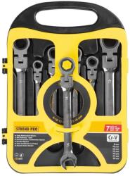 Strend Pro Kulcs készlet Strend Pro CSS819, 7 részes, csillag-villás, csuklós racsnis, 8-19 mm