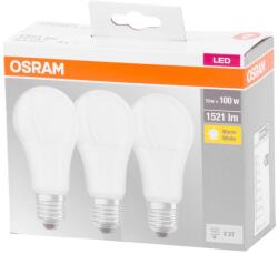 OSRAM Izzó OSRAM® BASIC LED FR 100 (ean 9412), nem szabályozható fényerejű, 13W/827 E27 2700K MULTIPACK, S