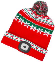  Sapka Strend Pro X-mas, piros-zöld L, 4x SMD LED, USB töltés