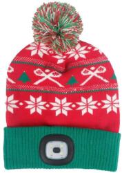 Strend Pro Sapka Strend Pro X-mas, zöld-piros L, 4x SMD LED, USB töltés