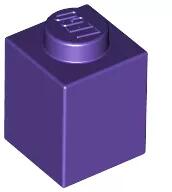 LEGO® 3005c89 - LEGO sötétlila kocka 1 x 1 méretű (3005c89)