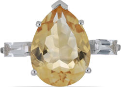  Ural Citrin Ezüst Gyűrű - Fehér Topázzal - pepita - 147 660 Ft