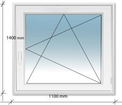 Decco 110x140 Bukó - Nyíló műanyag ablak Decco 71 profil 2 retegű üvegezés