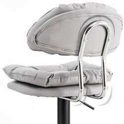 Quasar & Co 2 db bárszék szett, Quasar & Co. ® CLEO, forgatható, 360°-os forgórendszerrel, magasságban állítható, lábtartóval, műbőr/fém/szivacs kárpitozással, alkalmas konyhába, szürke