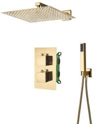  Zuhanycsap készlet, Blackswan, M193 típus, fényes arany modell, 2 utas és termosztát, mérete 20 cm