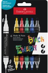 Faber-Castell Black Edition Shake&Paint Klasszikus 6 db kétvégű akrilfilctoll készlet FC285507 (FC285507)