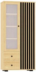 Komforttéka Panel-Lux Fenyő Vitrines Szekrény - 2 Fiókkal